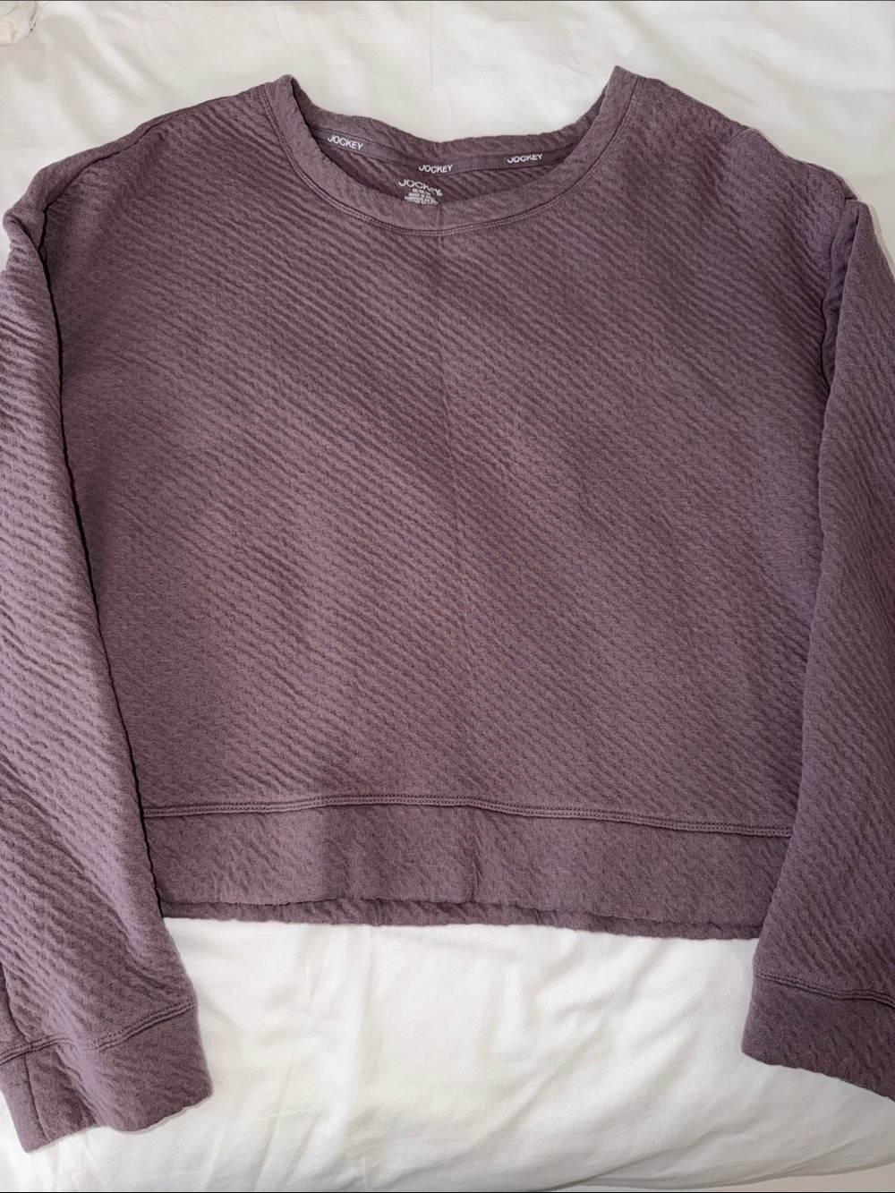 Jockey Women's Dusty Mauve Textured Crewneck Sweatshirt